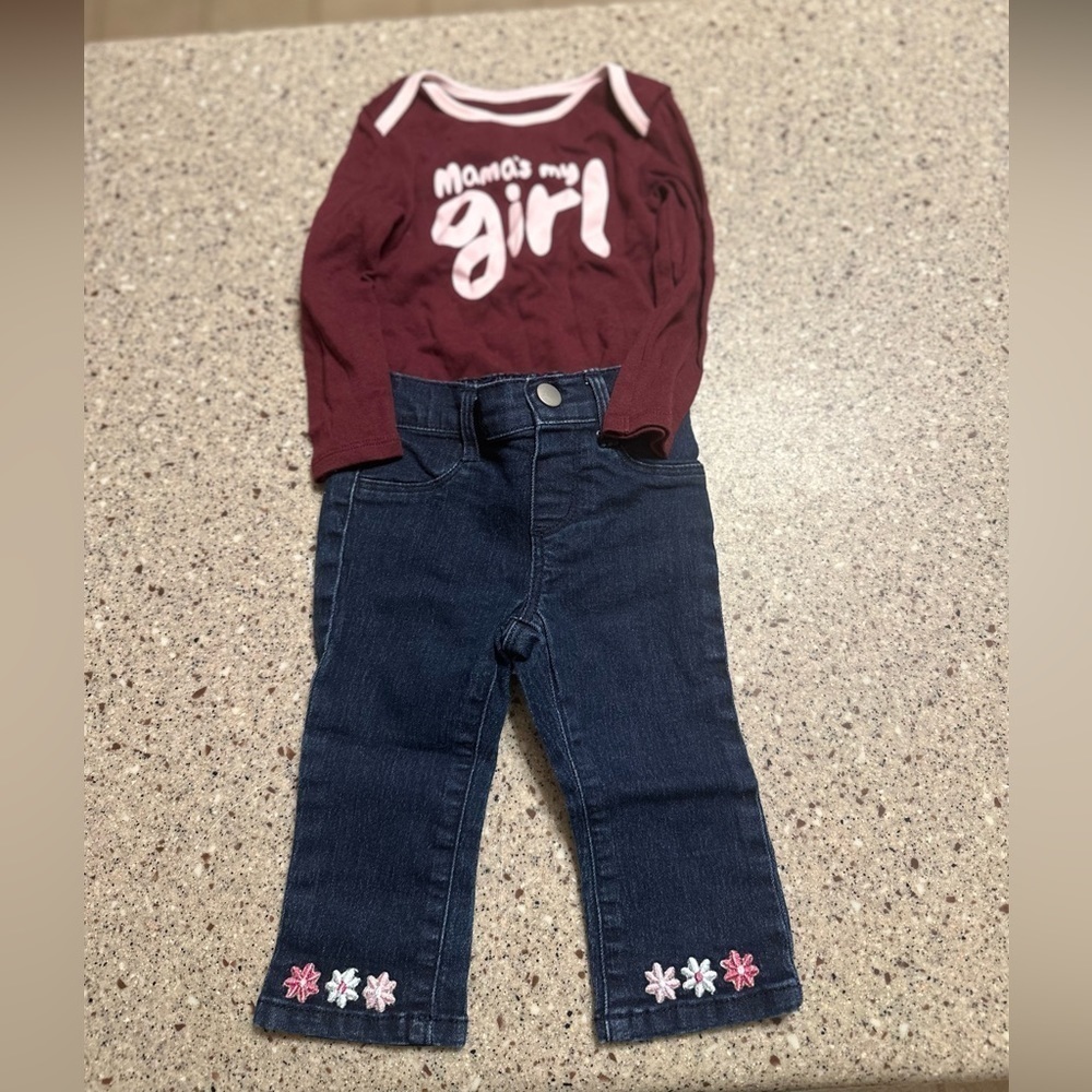 Okie Dokie Mama’s My Girl Shirt and Gymboree Jeans 12-18 months